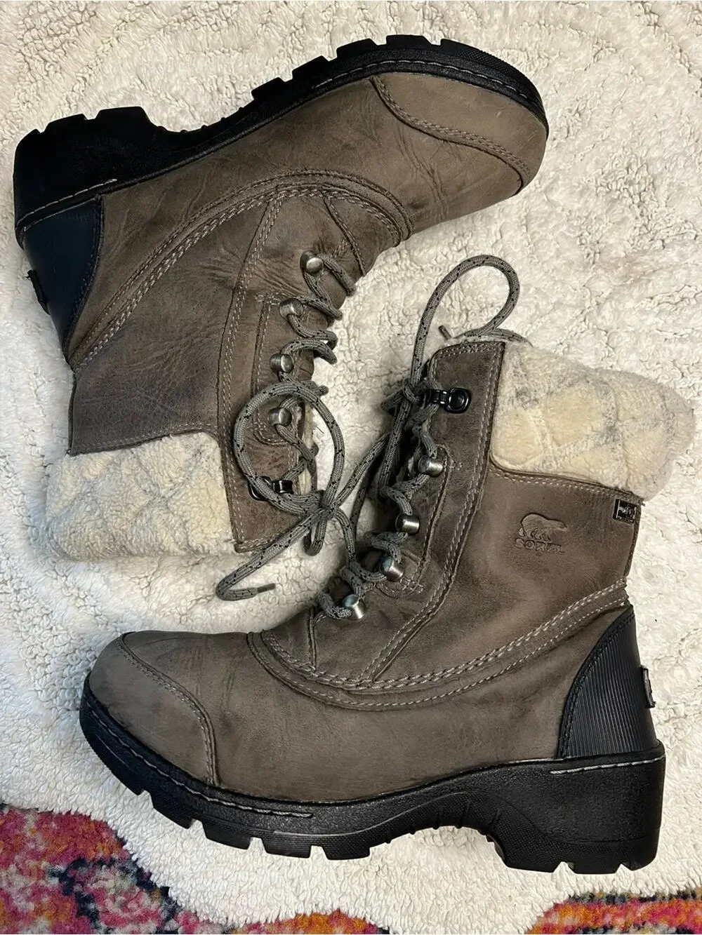 Sorel Whistler Mid Boots Quarry Black Out Dry Waterproof Snow Rain Winter 7.5